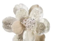 17" Snow Cream Magnolia Stem With Leaves Set Of 6 5 17" Snow Cream Magnolia Stem With Leaves Set Of 6 -Christmas decorations 0671409702B