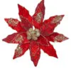 10" Poinsettia Stem Clip Set Of 6 -Christmas decorations 0671409706