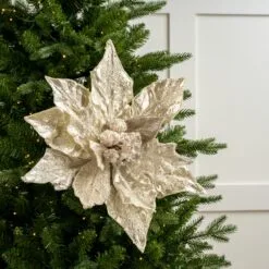 20" Icy Poinsettia Set Of 2 -Christmas decorations 0671409725 1