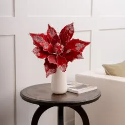 20" Icy Poinsettia Set Of 2 -Christmas decorations 0671409726 2