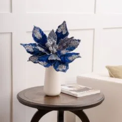 20" Icy Poinsettia Set Of 2 -Christmas decorations 0671409727 2