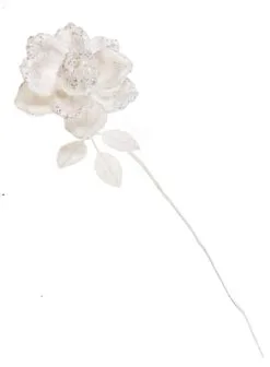 27" Icy White Rose Stem Set Of 6