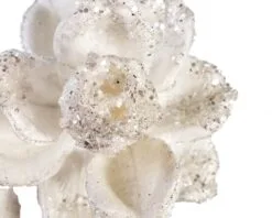 27" Icy White Rose Stem Set Of 6 -Christmas decorations 0671409728B