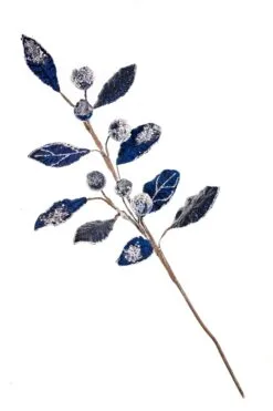 30" Icy Mini Pomegranate Leaf Spray Set Of 6 -Christmas decorations 0671409736A