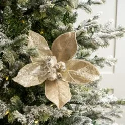 19" Icy Magnolia Leaf Set Of 4 -Christmas decorations 0671409743 2