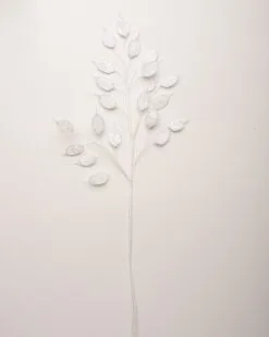 37" Snow White Money Plant Leaf Set Of 6