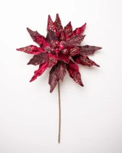 18" Poinsettia Stem Set Of 2 10 18" Poinsettia Stem Set Of 2 -Christmas decorations 0671409767 1