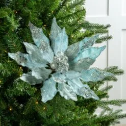 18" Poinsettia Stem Set Of 2 13 18" Poinsettia Stem Set Of 2 -Christmas decorations 0671409768 2
