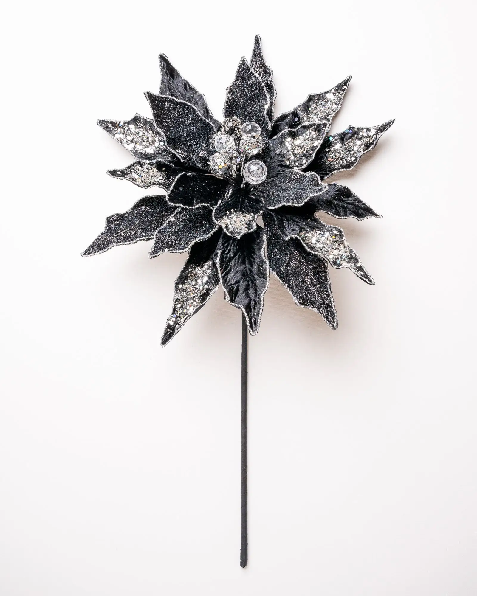 18" Poinsettia Stem Set Of 2 3 18" Poinsettia Stem Set Of 2