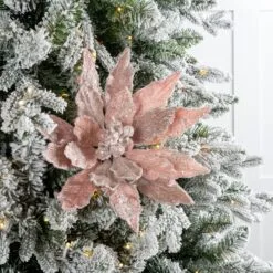 18" Poinsettia Stem Set Of 2 15 18" Poinsettia Stem Set Of 2 -Christmas decorations 0671409770 2