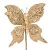 6" Gold Glitter Butterfly Pick Set Of 6 2 6" Gold Glitter Butterfly Pick Set Of 6 -Christmas decorations 0671409812B