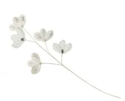 33" White Leaves Diamond Spray Set Of 4