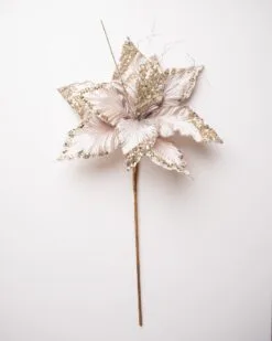 15" Green Poinsettia Velvet Pick Set Of 6 16 15" Green Poinsettia Velvet Pick Set Of 6 -Christmas decorations 0671409851 1