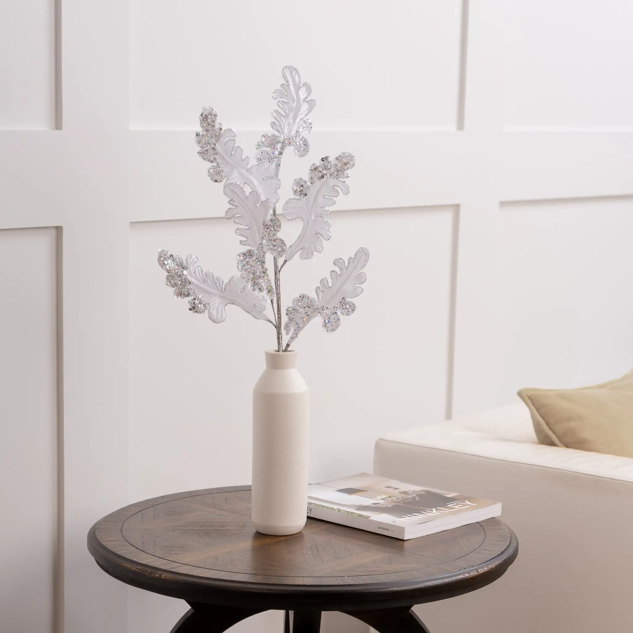 29" White & Silver Leaf Set Of 6 5 29" White & Silver Leaf Set Of 6 - Image 3