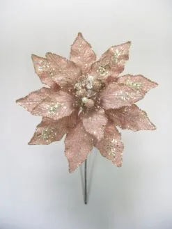 11" Glitter Poinsettia Pick Set Of 6 -Christmas decorations 0671409935