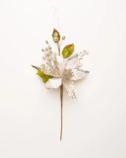 17" Poinsettia With Leaves Pick Set Of 6 -Christmas decorations 0671409950