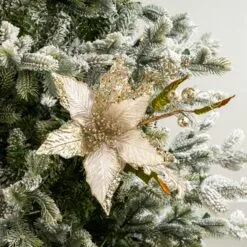 17" Poinsettia With Leaves Pick Set Of 6 -Christmas decorations 0671409950 1