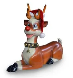 2.5 FT Laying Red Nose Reindeer