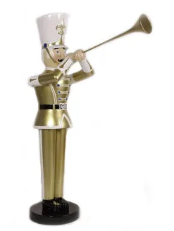 6 FT Gold & White Soldier With Trumpet