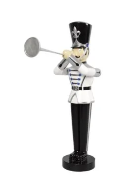 6 FT Silver, White, & Black Soldier With Trumpet