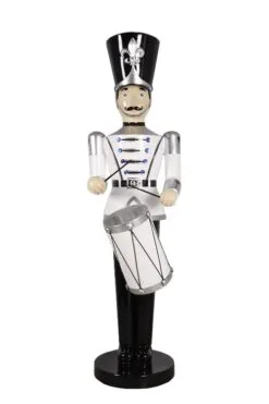 9 FT Silver, White, & Black Soldier With Drum