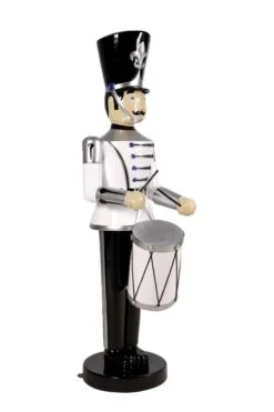 6 FT Silver, White, & Black Soldier With Drum