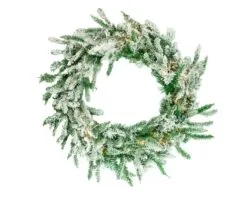 36" Snowy Alaskan Wreath 100 LED Warm White Lights