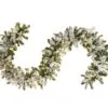 9 FT X 12" Flocked Garland Pre-lit 100 LED Clear Lights -Christmas decorations 0671432908A
