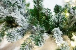 9 FT X 12" Flocked Garland Pre-lit 100 LED Clear Lights -Christmas decorations 0671432908B