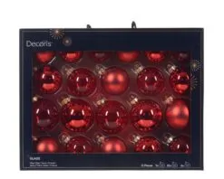 3" Assorted Glass Ornament Set Of 21 Pieces