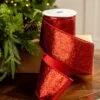 4" X10YD Red Mesh Ribbon -Christmas decorations 0671474018 1