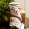 4" X5YD White Velvet Ribbon With Red Jewels -Christmas decorations 0671474044 1