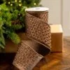 4" X5YD Brown Jewel Ribbon -Christmas decorations 0671474046 1