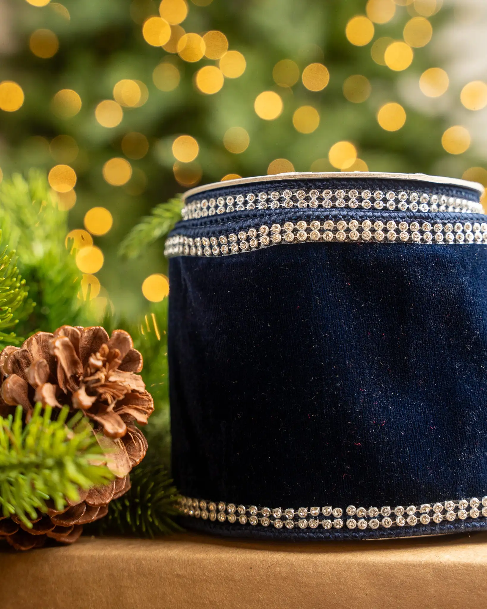 4" X5YD Navy Velvet Swarovski Trim 4 4" X5YD Navy Velvet Swarovski Trim - Image 2