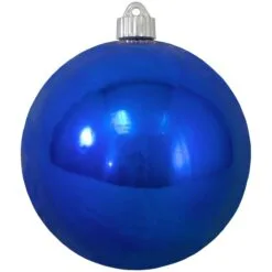 6" Azure Blue Ball Ornament Set Of 6