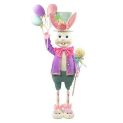 5 FT Mr Bunny With Balloons & Slippers