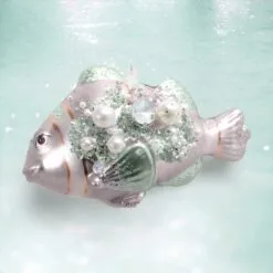 5" Pearlescent Beaded Clown Fish Ornament