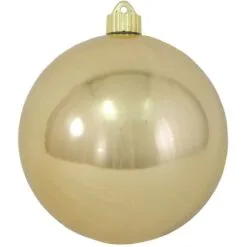 6" Gilded Gold Ball Ornament Set Of 6