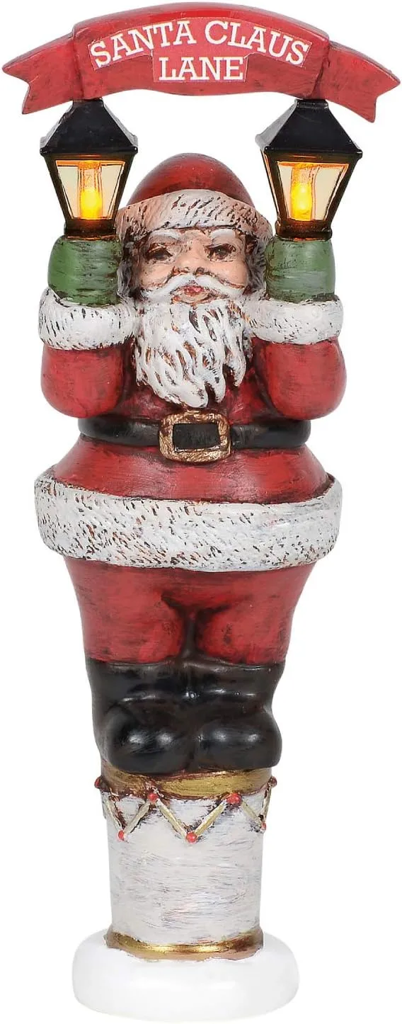 Village Vintage Santa Street Light 3 Village Vintage Santa Street Light