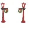 Village Accessory Red With Greens Street Lights -Christmas decorations 2839928611