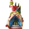 Grinch Village 11.5" Grinch Lighted Rotable Scene -Christmas decorations 2839929920
