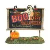 Snow Village Halloween Lit Ghost Billboard -Christmas decorations 2839930403