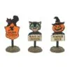Snow Village Halloween Halloween Signs Set Of 3 -Christmas decorations 2839930404
