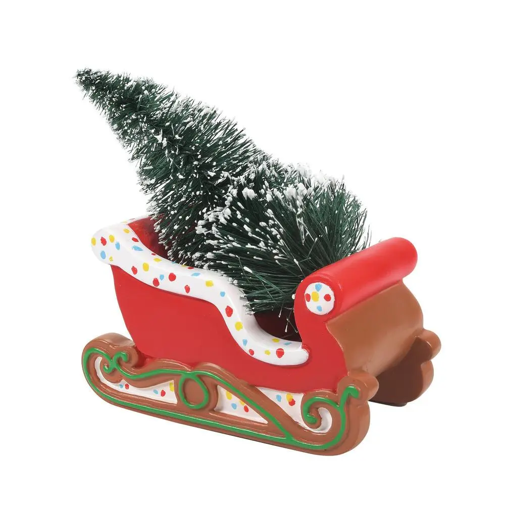 Village Accessory Gingerbread Christmas Sleigh 3 Village Accessory Gingerbread Christmas Sleigh