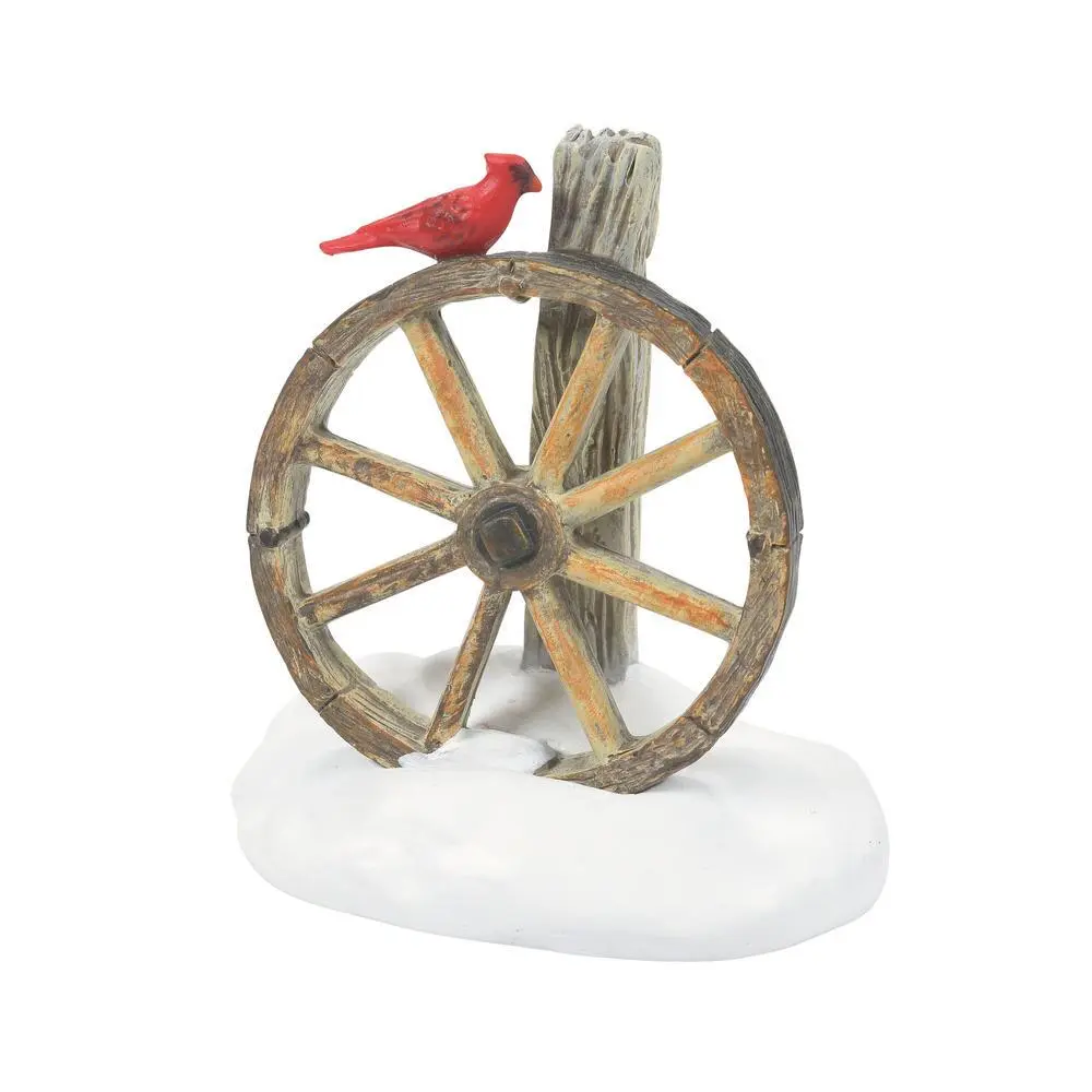 Village Accessory Cardinal Christmas Wagon Wheel 3 Village Accessory Cardinal Christmas Wagon Wheel