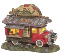 Snow Village Halloween Taco Tombsday Taco Truck