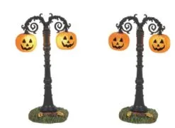 Halloween Village Hallows Eve Lit Street Lamps