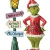 Grinch Village 10" Grinch By Lit Lamppost -Christmas decorations 2839936624