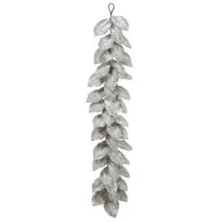 5 FT Iced Magnolia Leaf Garland Unlit