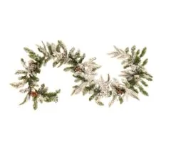 6 FT Snow Pine Garland With Cone Unlit
